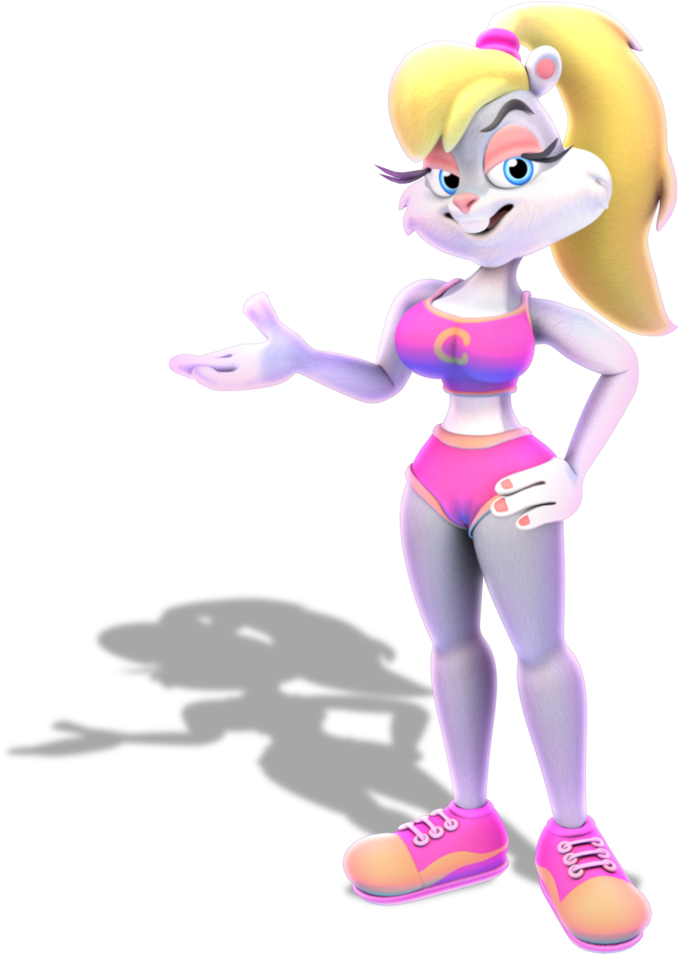 Animated Female Character Pose PNG