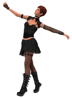 Animated Female Dancer Pose PNG