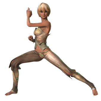 Animated Female Fighter Pose PNG
