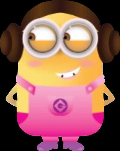 Animated Female Minion Character PNG