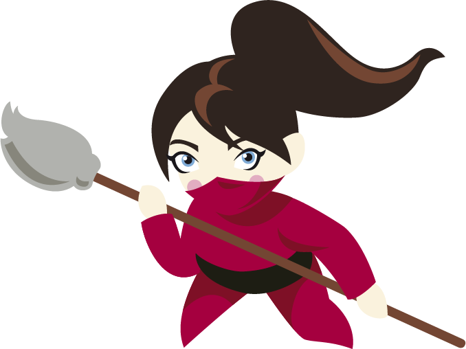 Animated Female Ninjawith Spear PNG