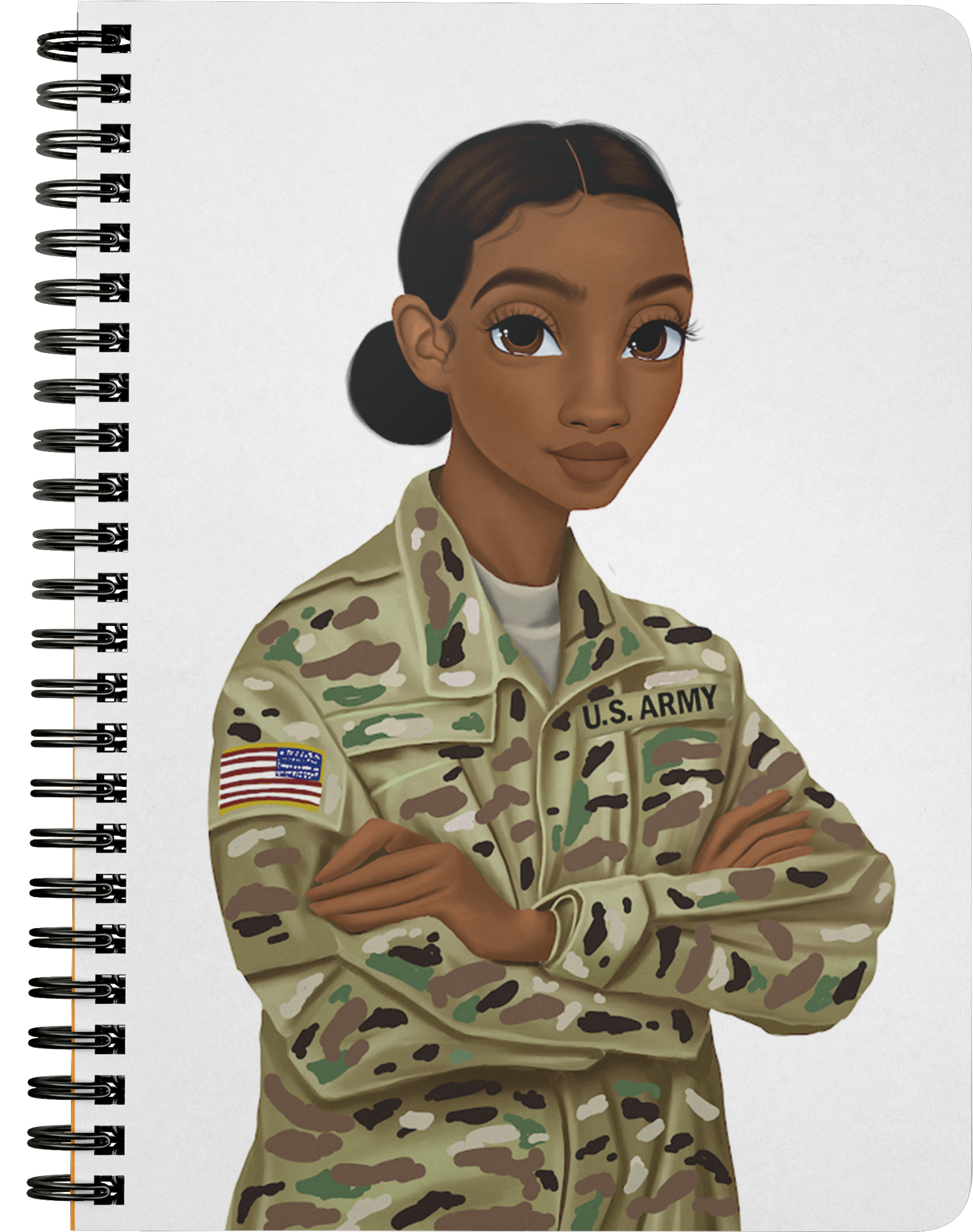 Animated Female Soldier Camouflage Uniform PNG