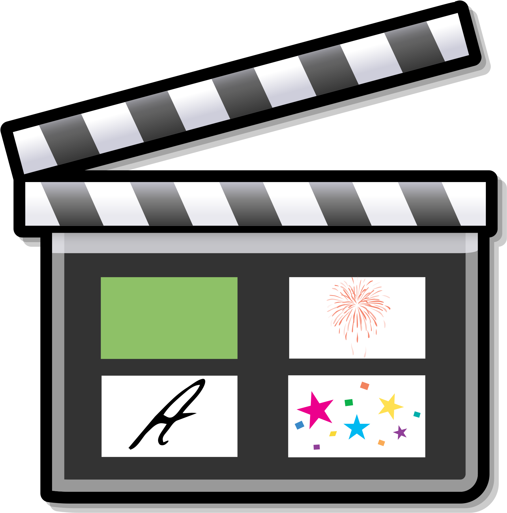 Animated Film Clapperboard PNG