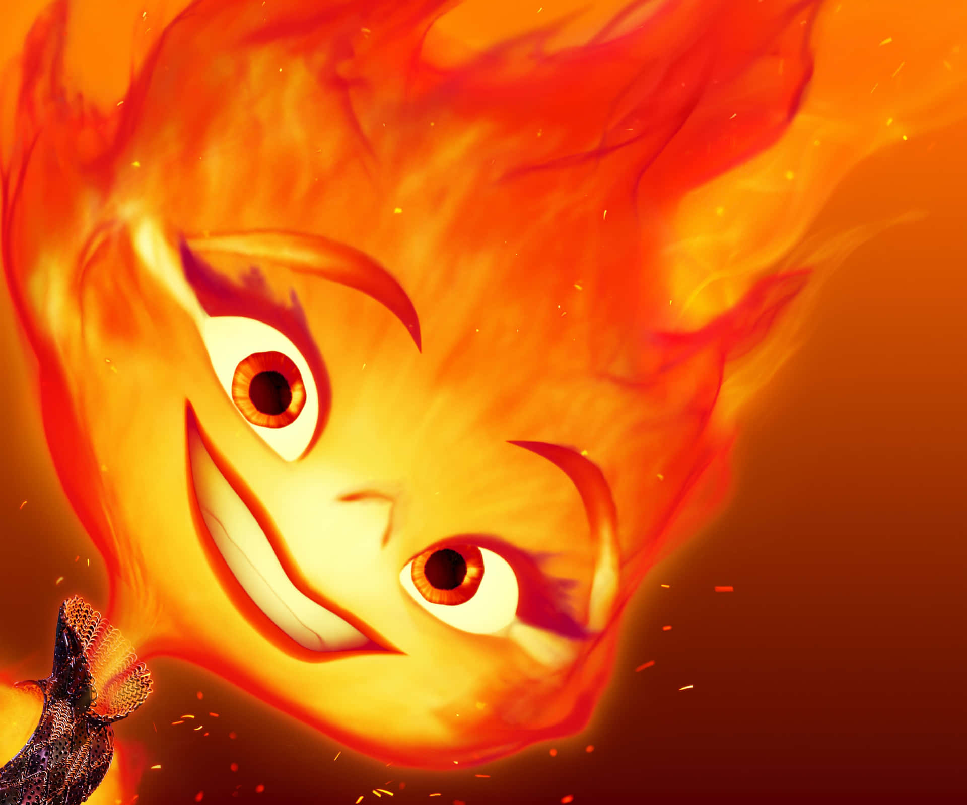 Animated Fire Elemental Character Wallpaper