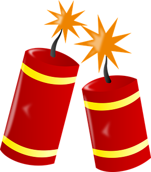 Animated Firecrackers Illustration PNG