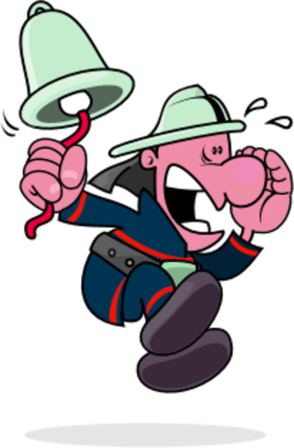 Animated Firefighter Ringing Bell PNG
