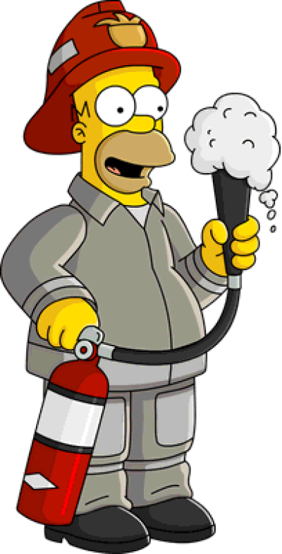 Animated Firefighter With Extinguisher PNG
