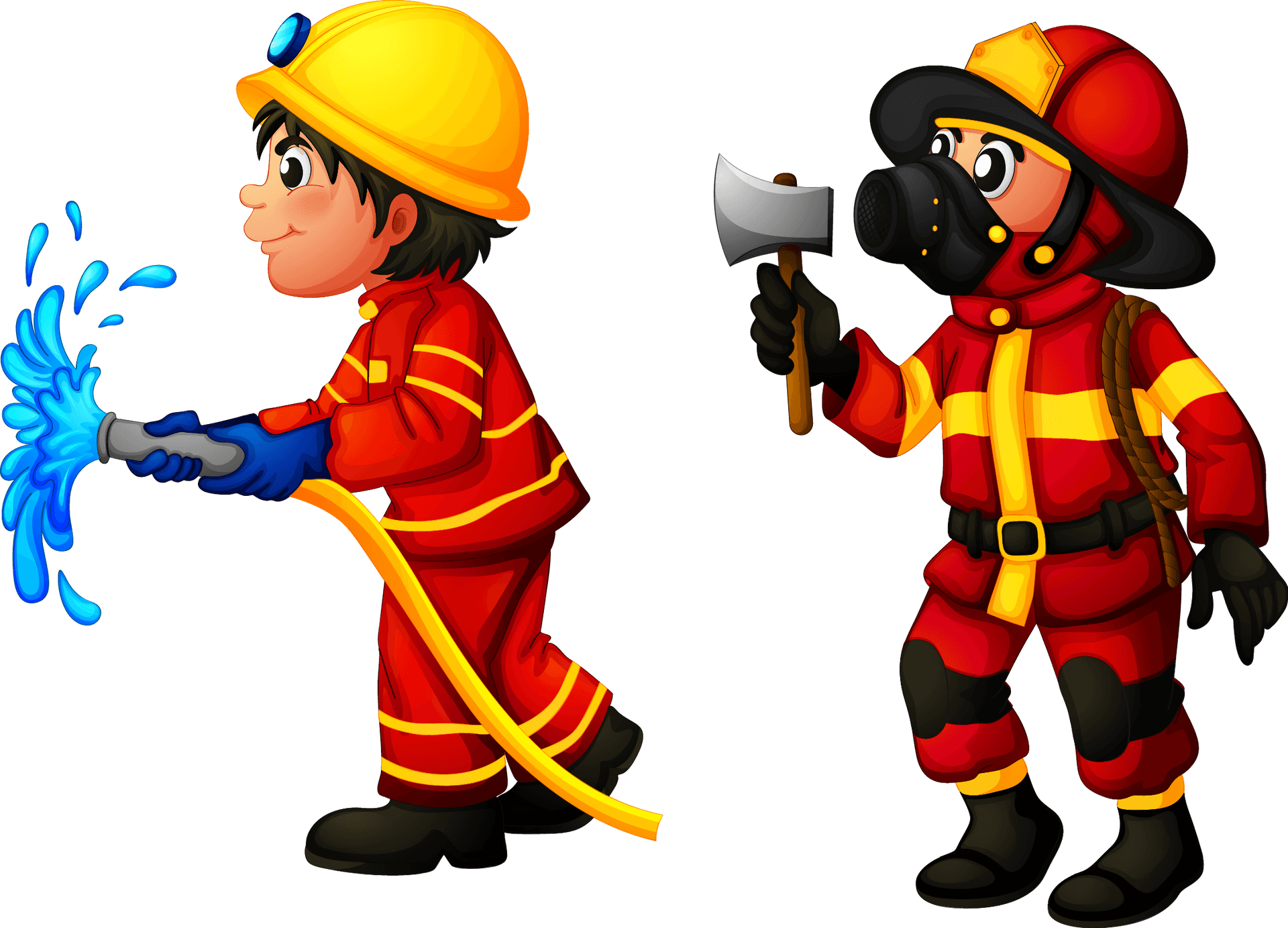 Animated Firefightersin Action PNG