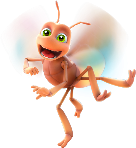 Animated Firefly Character Flying PNG