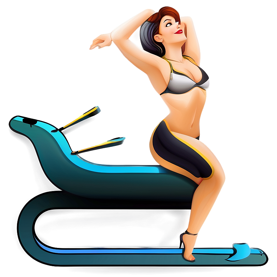 Animated Fitness Enthusiaston Treadmill PNG