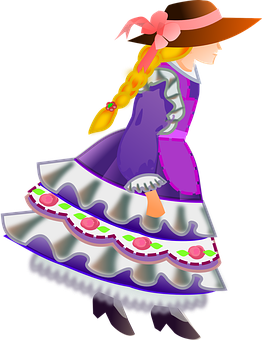 Animated Flamenco Dancer Illustration PNG