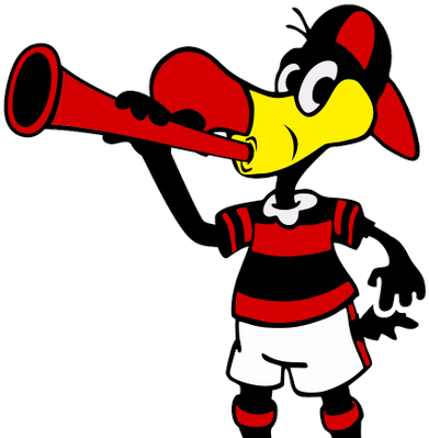 Animated Flamengo Mascot Blowing Horn PNG