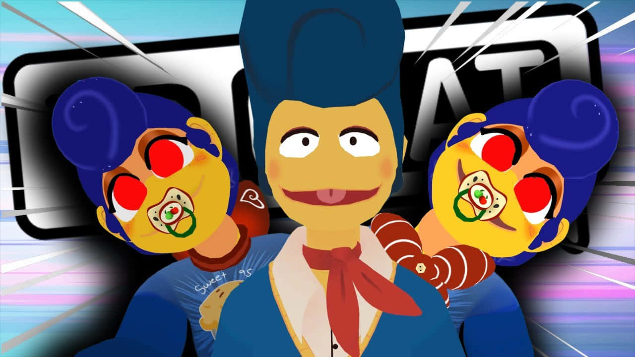 Animated Flight Attendants With Clown Makeup Wallpaper