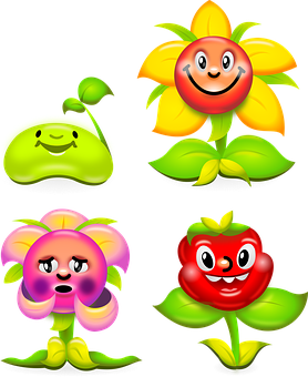 Animated Floral Expressions PNG