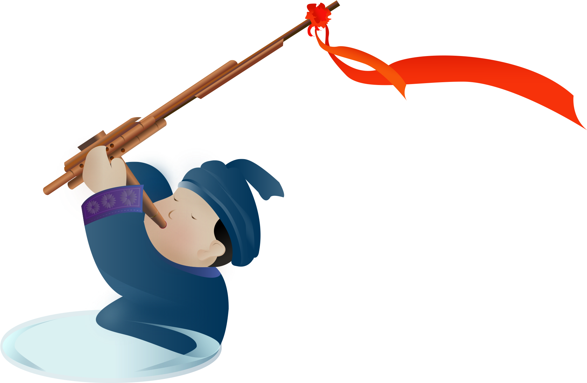 Animated Flute Player Illustration PNG