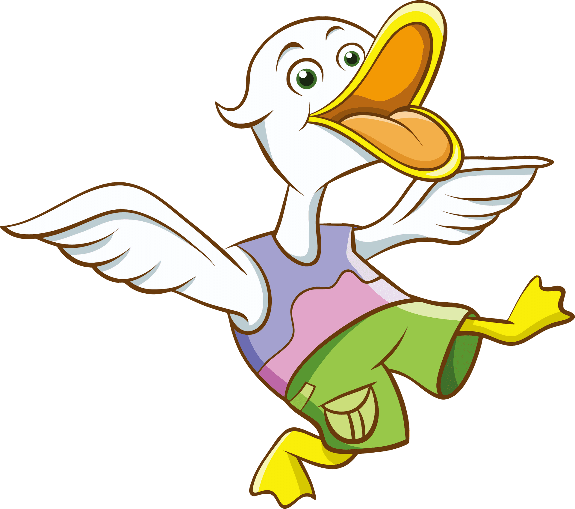 Animated Flying Duck Cartoon PNG