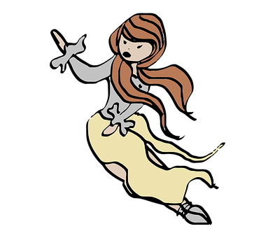 Animated Flying Girl Character PNG