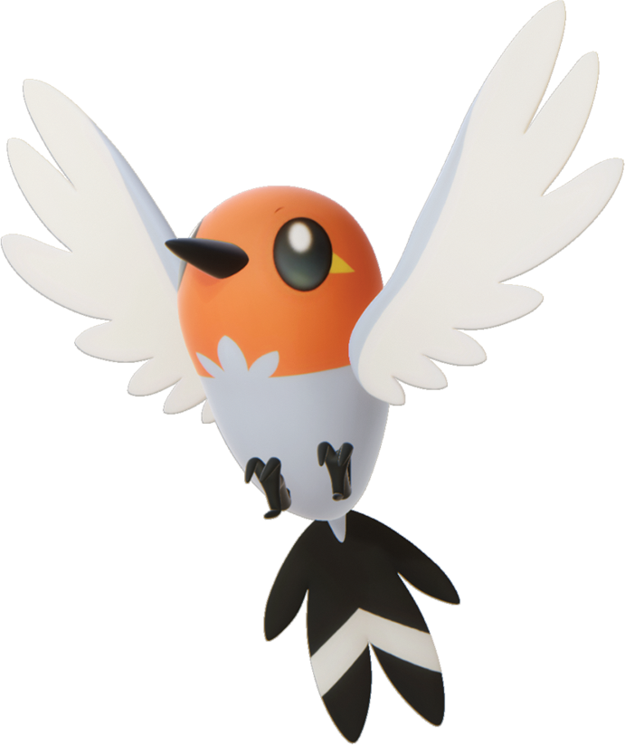 Animated Flying Orange Black Bird PNG
