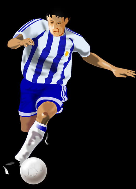 Animated Football Player Dribbling PNG