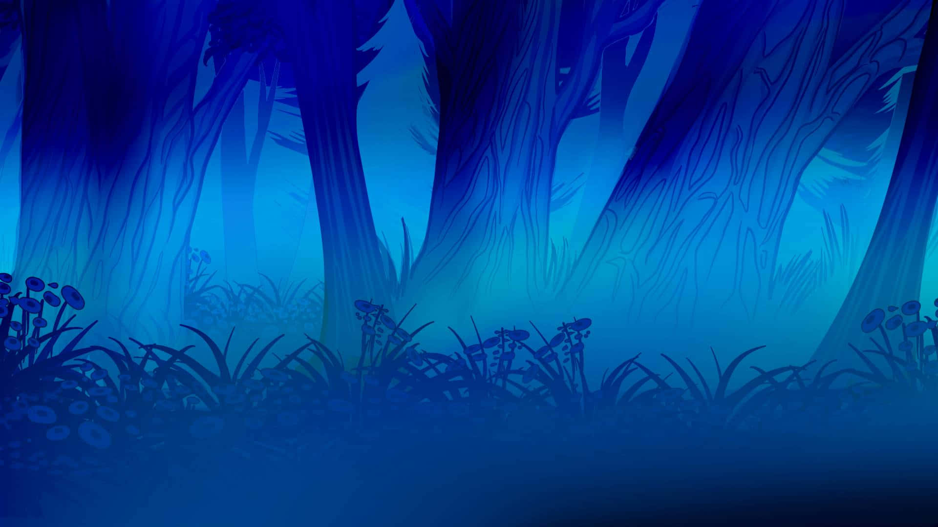 A mysterious and magical animated forest