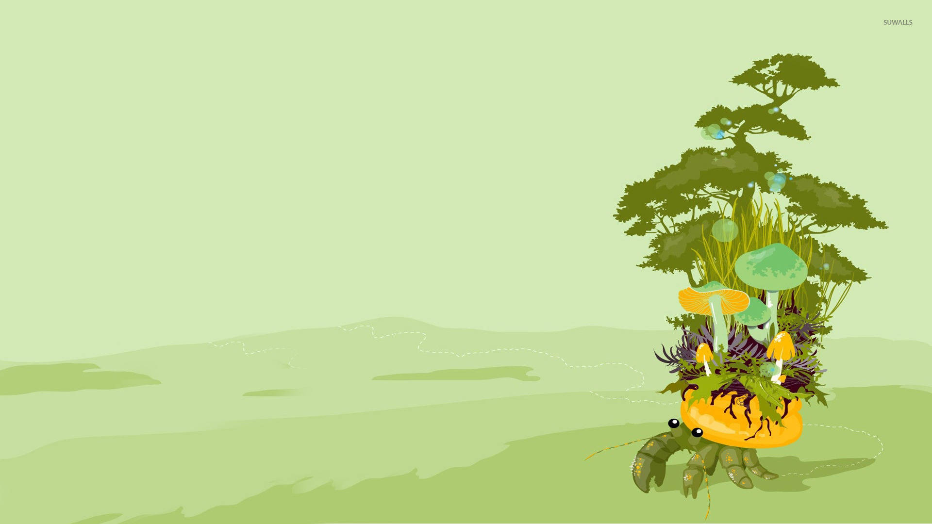 Animated Forest On Crab's Back Wallpaper
