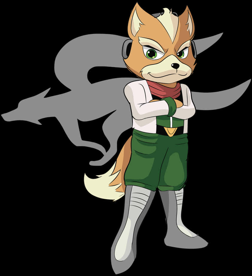 Animated Fox Character Crossed Arms PNG