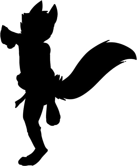 Animated Fox Character Silhouette PNG