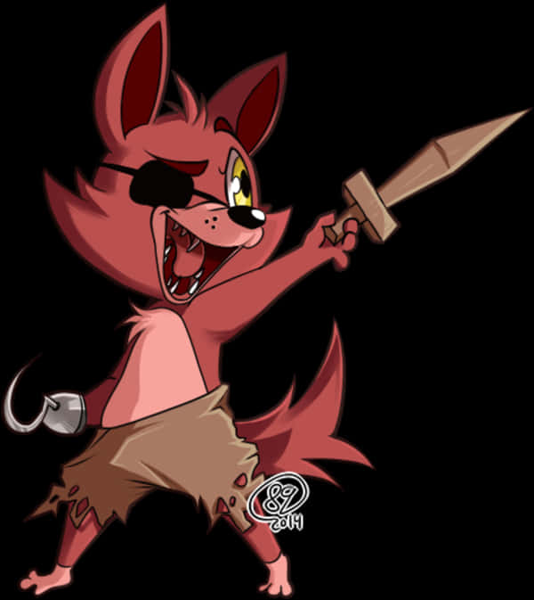 Animated Foxy Pirate Character PNG