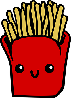 Animated French Fries Character PNG