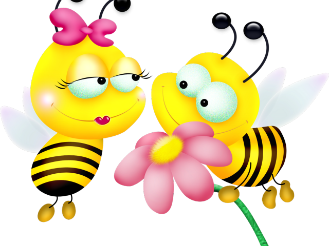 Animated Friendly Beeswith Flower PNG