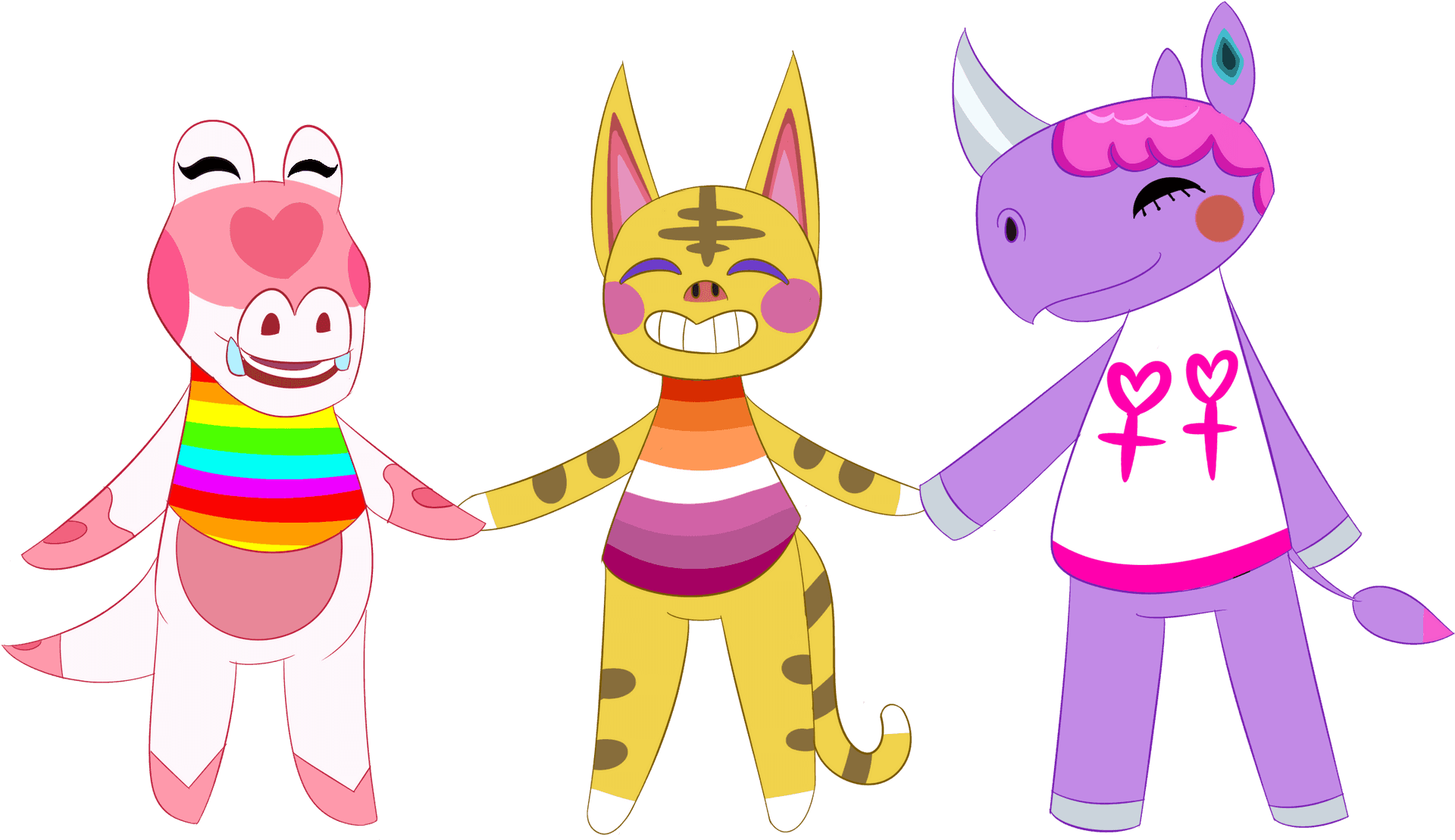 Animated Friends Celebrating Pride PNG