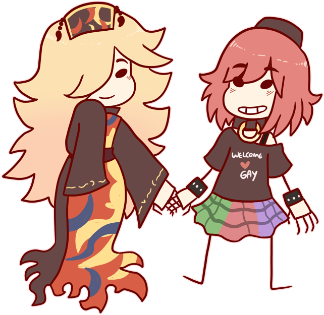 Animated Friends Holding Hands PNG