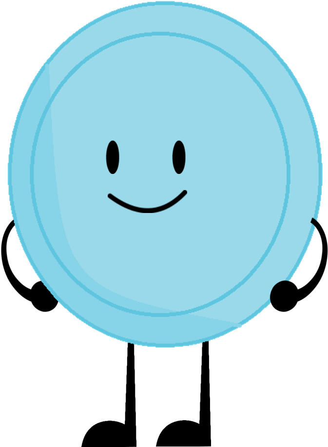 Animated Frisbee Character Smiling PNG