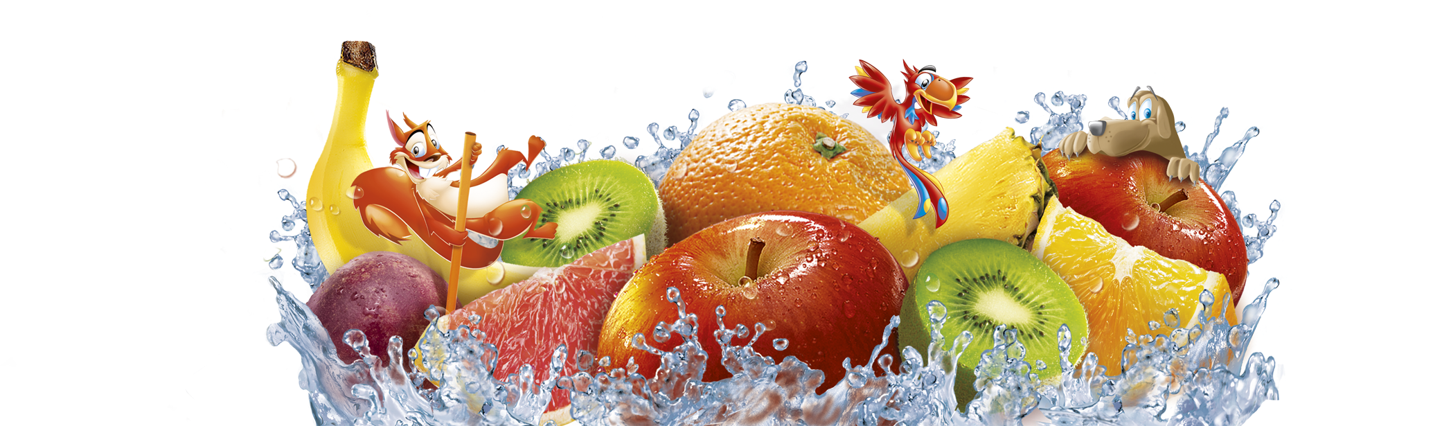 Animated Fruit Splash Fun PNG