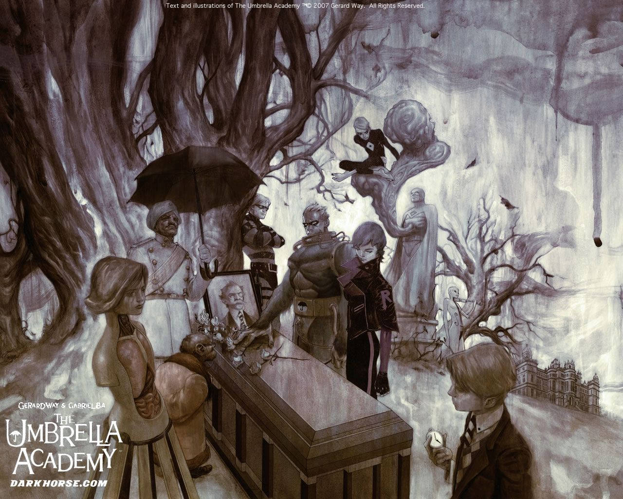 The Hargreeves Siblings Attend Their Father's Funeral Wallpaper