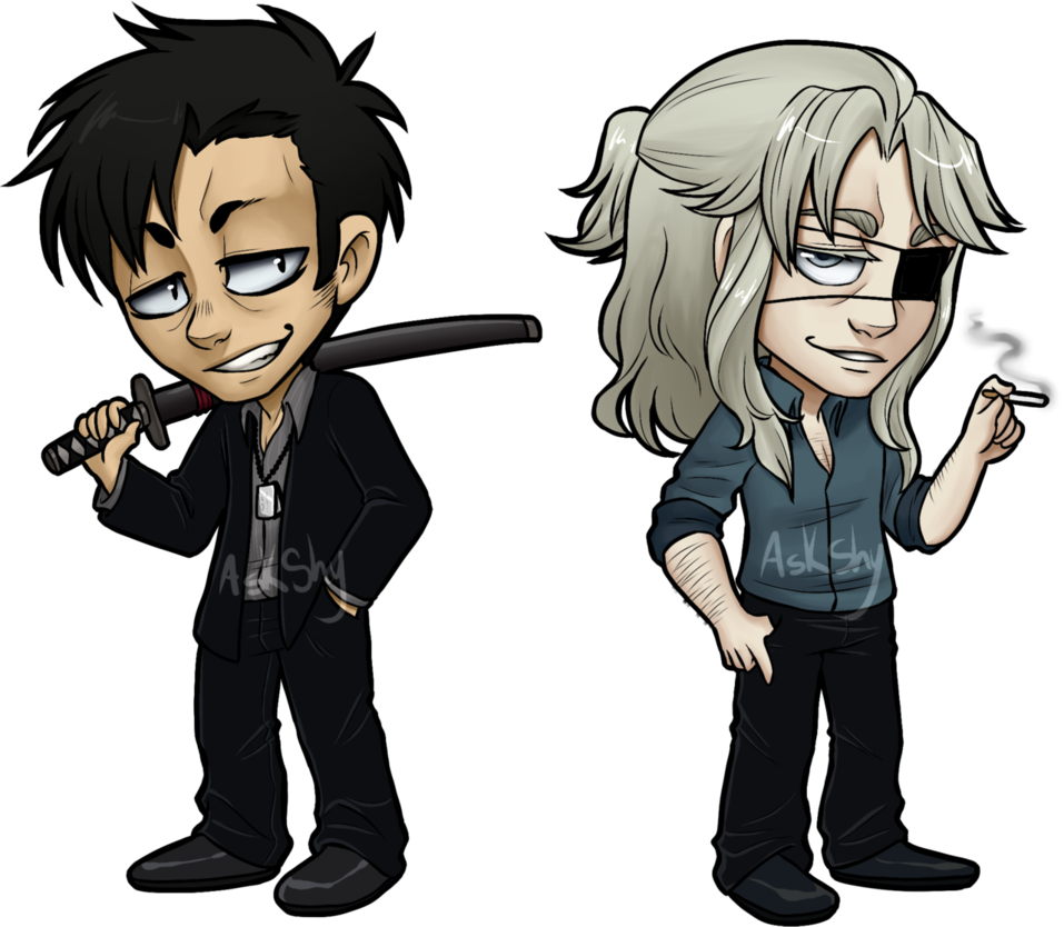 Animated Gangster Duo Cartoon PNG
