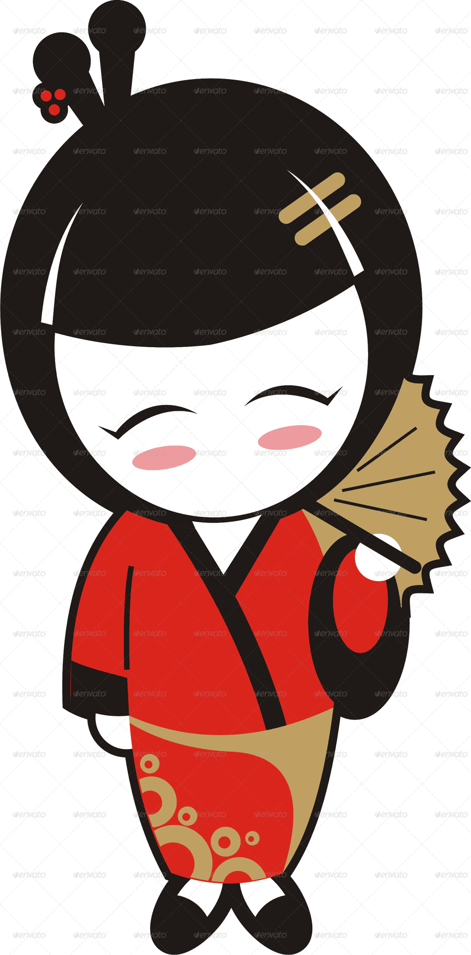Download Animated Geishain Kimono | Wallpapers.com