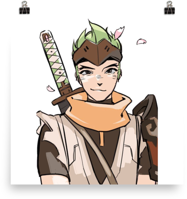 Download Animated Genji Smilingwith Sword | Wallpapers.com