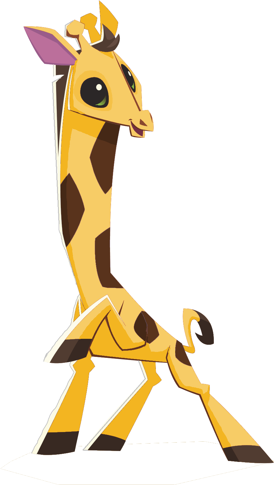Animated Giraffe Character Sitting PNG