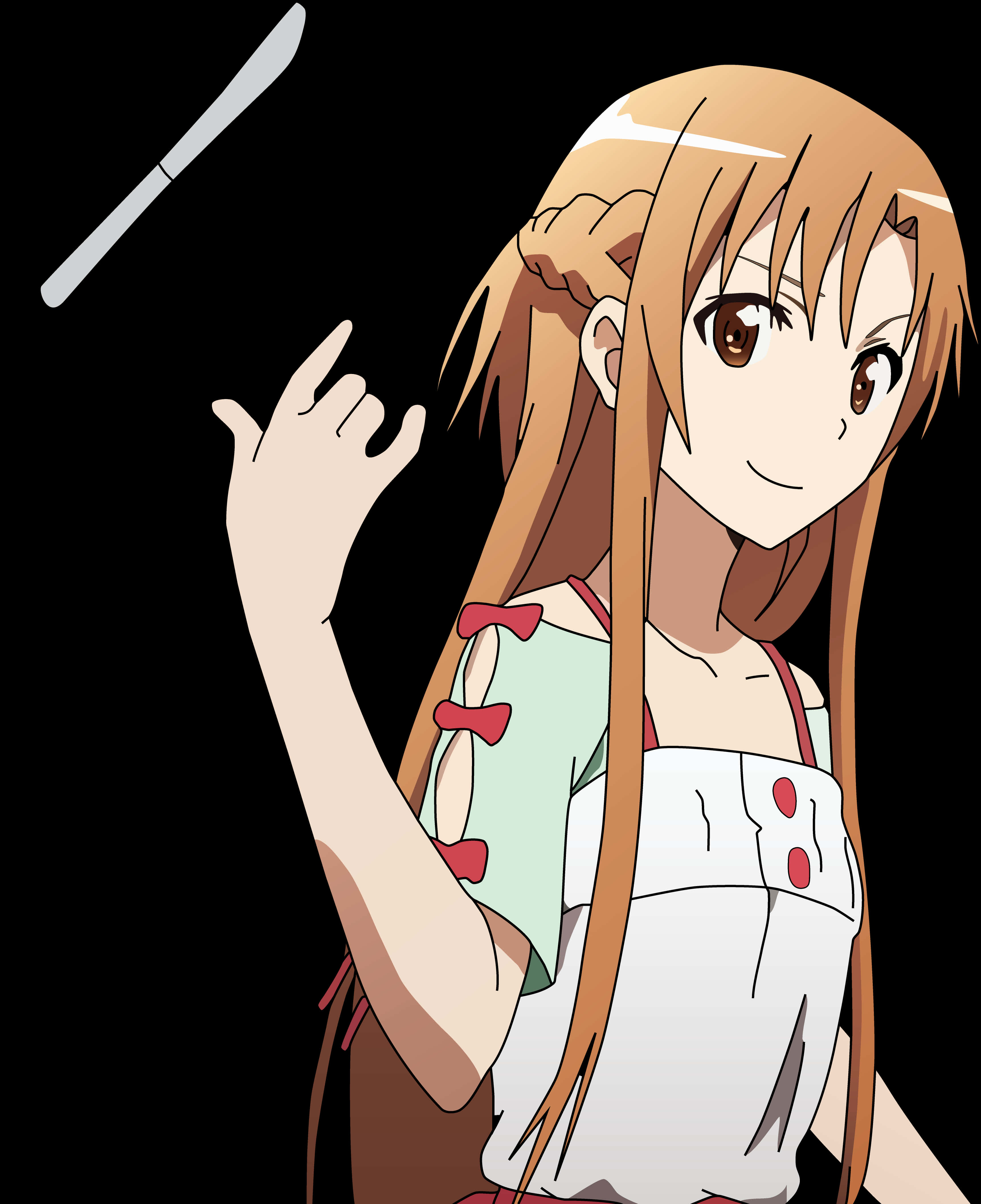 Animated Girl Catching Knife PNG