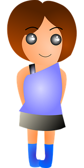 Animated Girl Character Graphic PNG