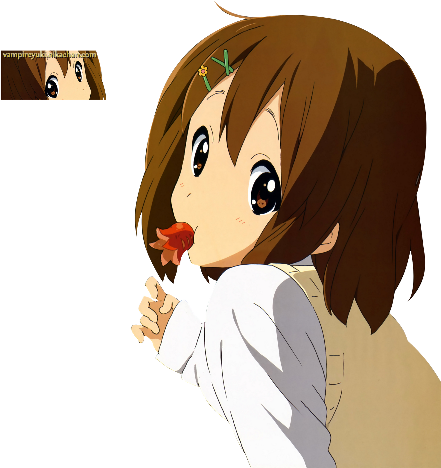 Animated Girl Eating Strawberry PNG