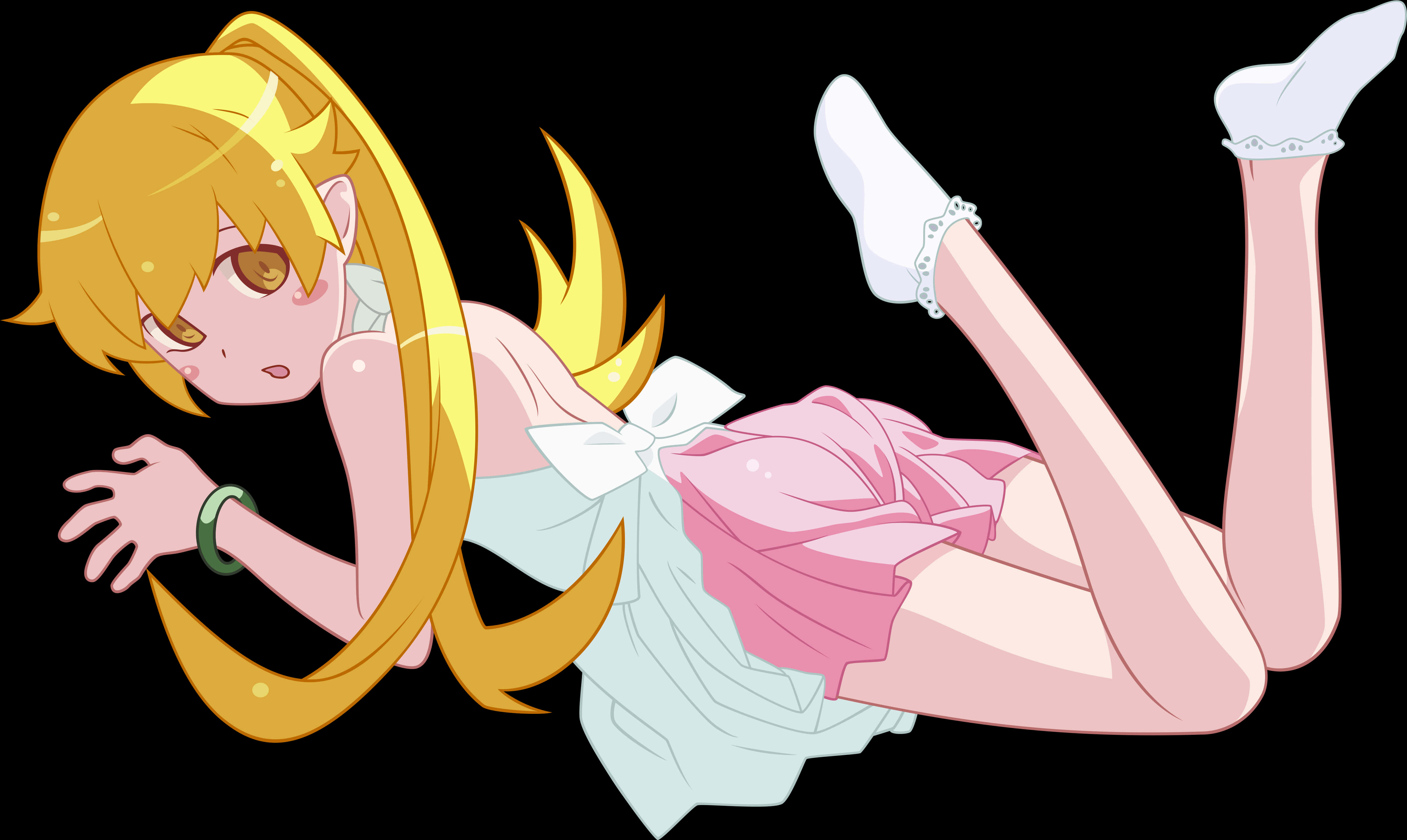 Animated Girl Floatingin Air PNG