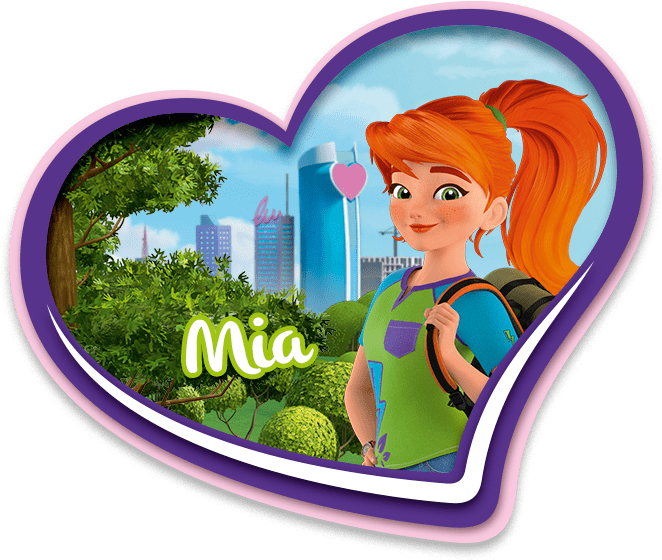 Animated Girl Heart Frame Mia PNG