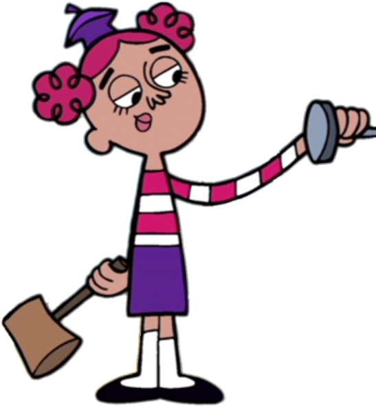 Animated Girl Holding Magnifying Glass PNG
