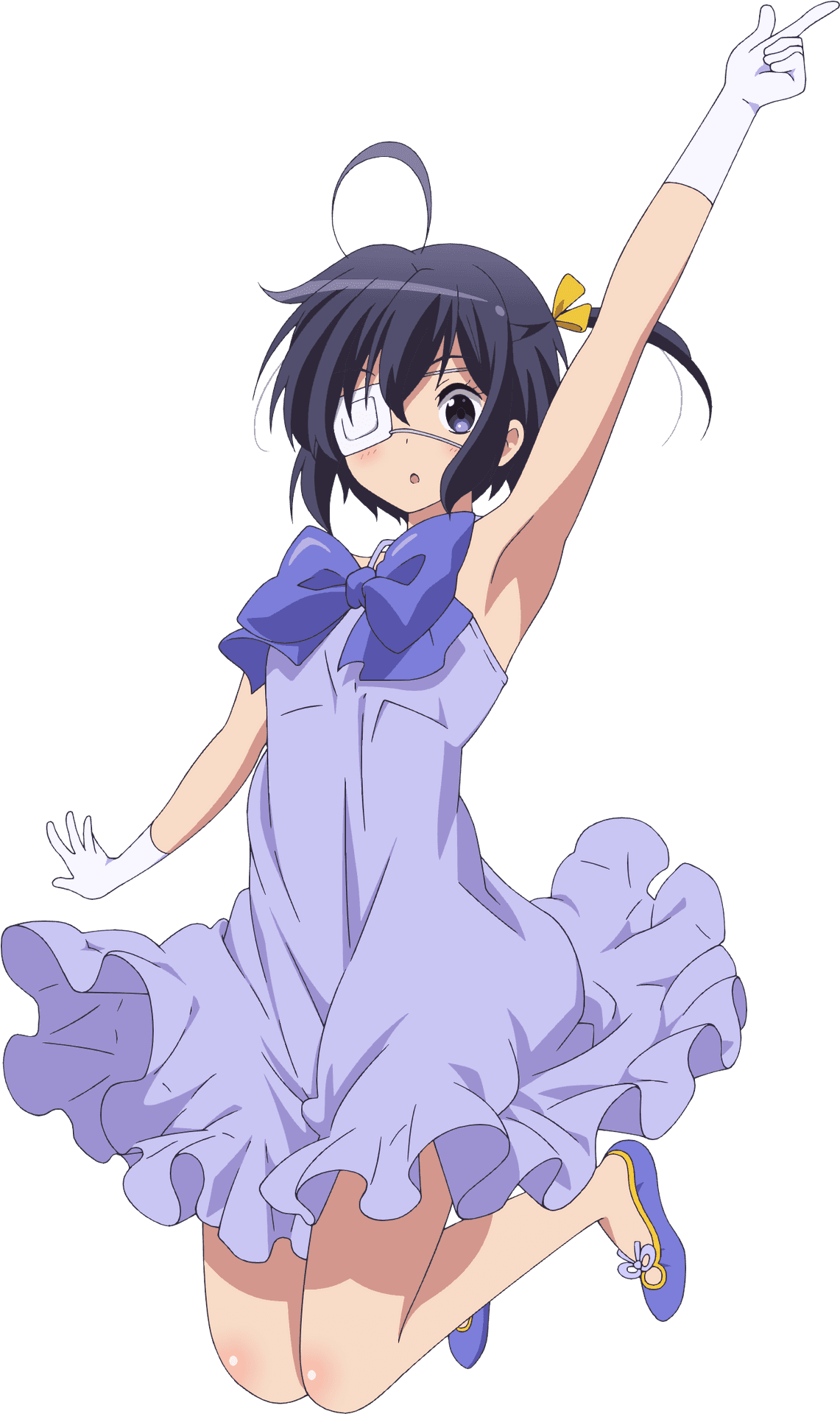 Animated Girl Jumpingin Purple Dress PNG