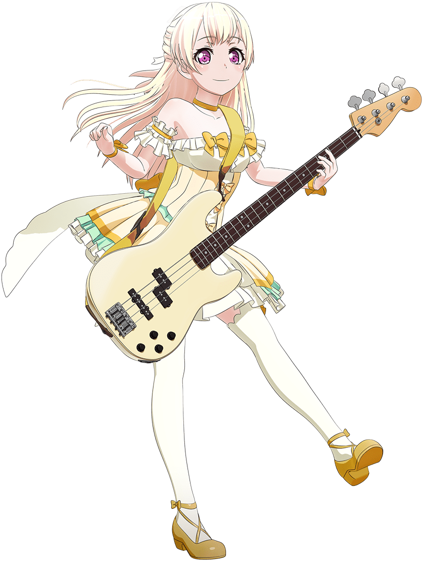 Animated Girl Playing Bass Guitar PNG