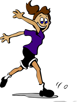 Animated Girl Playing Soccer PNG
