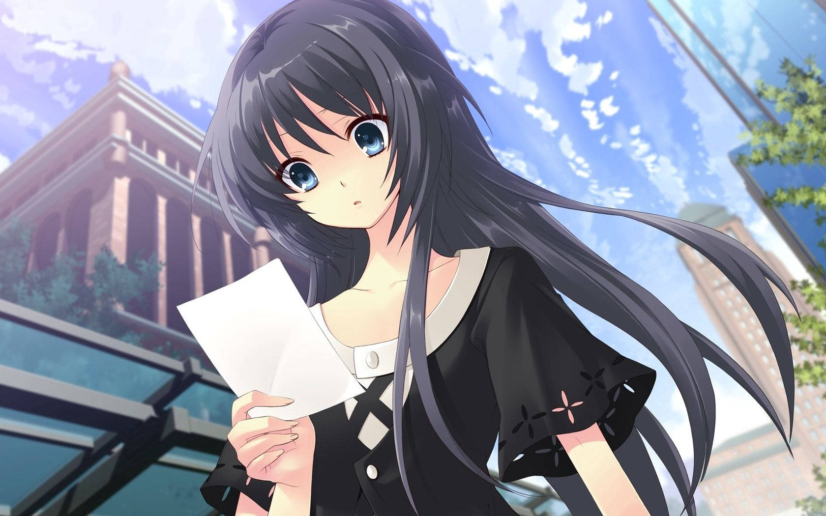Animated Girl Reading Note Hd Wallpaper