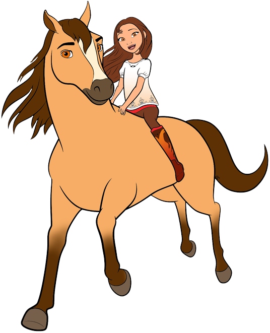 Animated Girl Riding Horse PNG